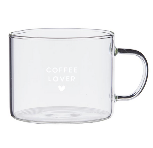 Large Glass Mug - Coffee Lover